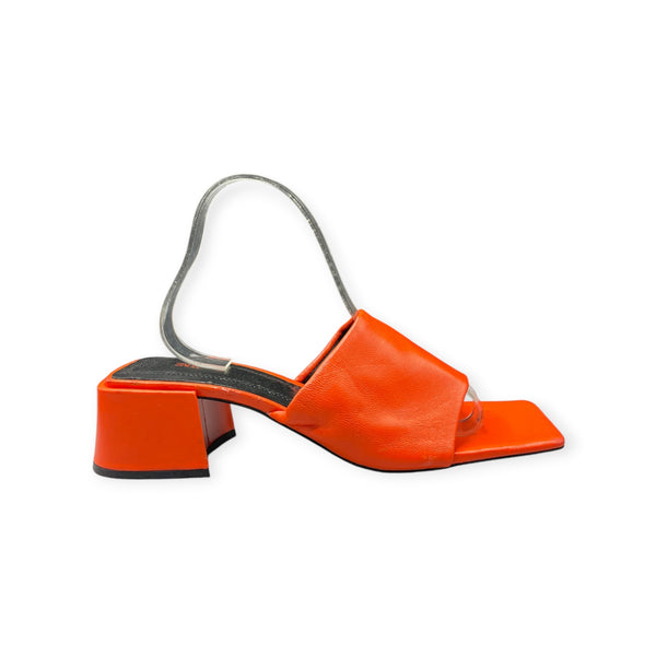ZARA ORANGE BLOCK HEEL