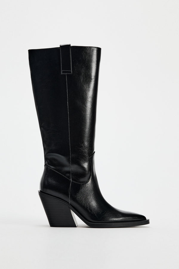 ZARA COWBOY HEEL ANKLE BOOTS 3006/410/800