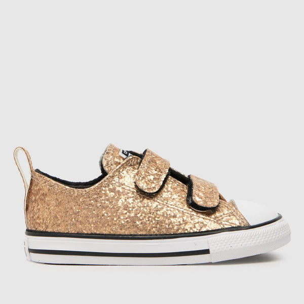 Converse All Star Lo 2v Glitter Girls Toddler in Gold A08211C
