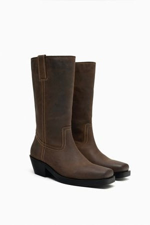 ZARA LEATHER BIKER BOOTS 3133/210/100