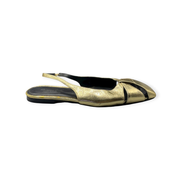 MASSIMO DUTTI GOLDEN BACK STRAP FLAT