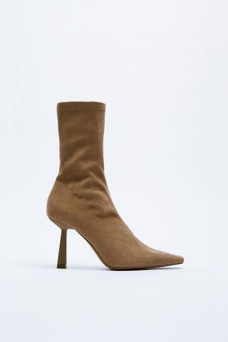 ZARA BROWN ANKLE HEEL BOOT 2114/810/107