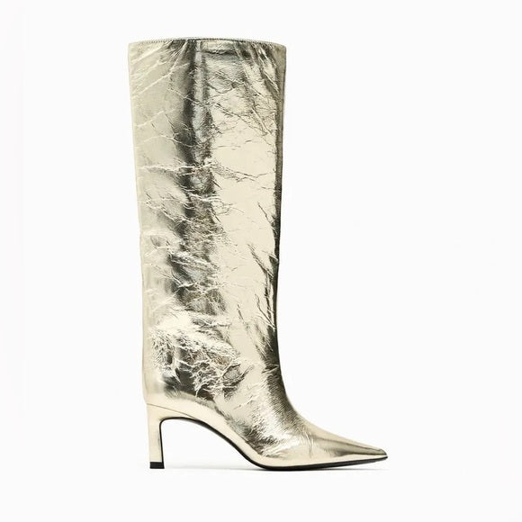 ZARA GIODEN METALLIC EFFECT BOOTS 3009/210/303
