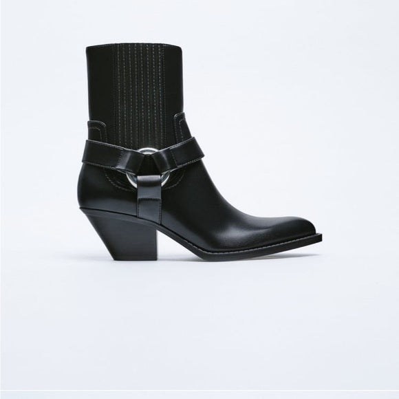 ZARA STRETCH LEATHER COWBOY BOOTS 3105/910/040