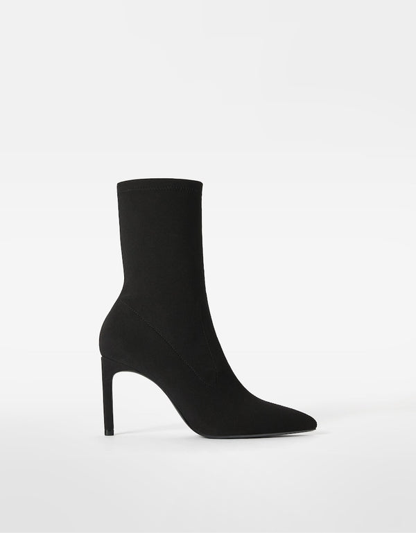BERSHKA CONE HEEL ANKLE BOOTS