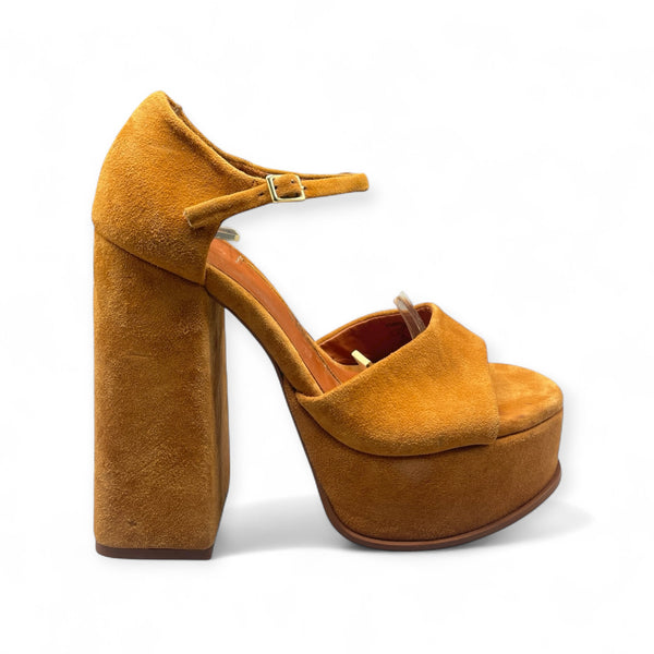 ZARA CHUNKY BROWN BLOCK HEEL