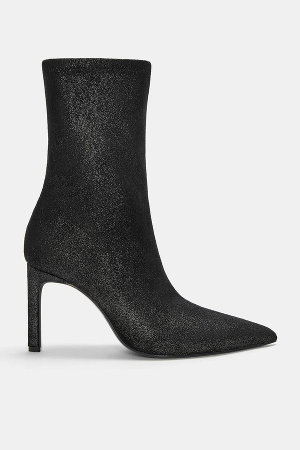 PULL AND BEAR SHINY BLACK ANKLE BOOTS 1112/940/040