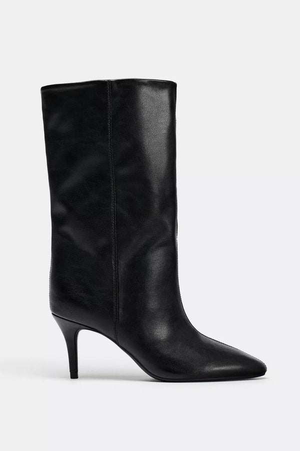 Zara Stiletto heel boots. Ruched effect. Pointed toe - 2103/510/800