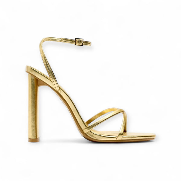 ZARA BACK STRAP GOLEN HEEL
