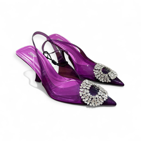 ZARA EMBELLISHED PURPLE HEEL