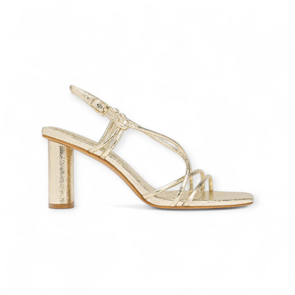 STRADIVARIUS GOLDEN BLOCK HEEL STRIP