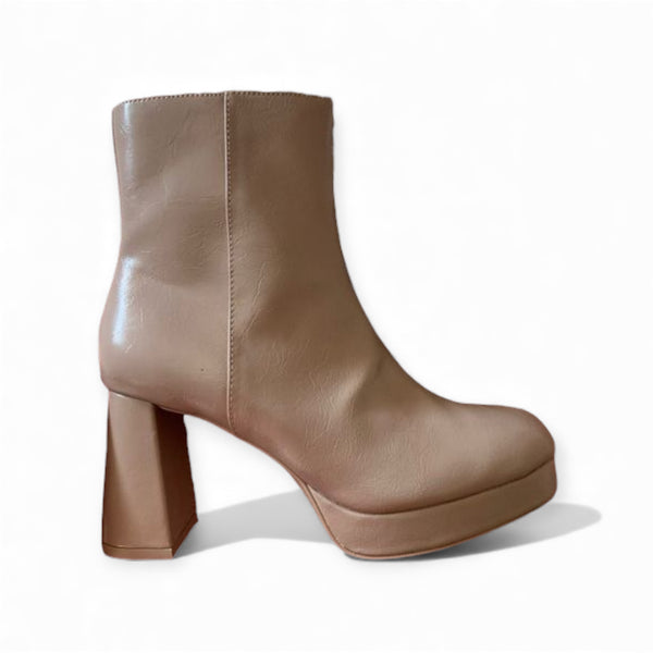 PULL AND BEAR PLATFORM BEIGE ANKLE BOOTS 1110/140/131
