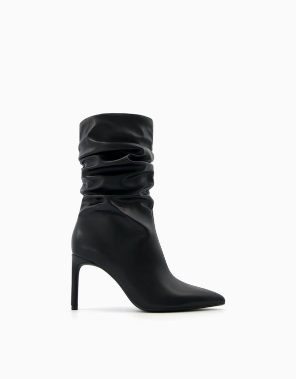 BERSHKA CONE HEEL ANKLE BOOTS