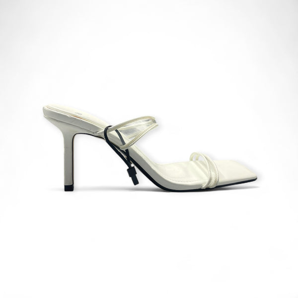ZARA WHITE TRANSPARENT STRAP CONE HEEL