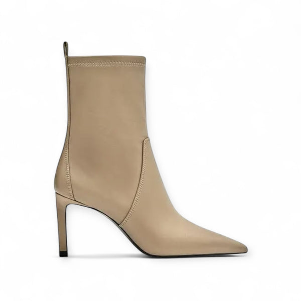 MASSIMO DUTTI CAMEL LEATHER ANKLE BOOTS