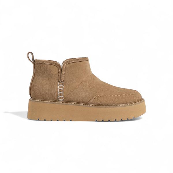 STRADIVARIUS FAUX FUR LEATHER ANKLE BOOTS - 9956/470/102