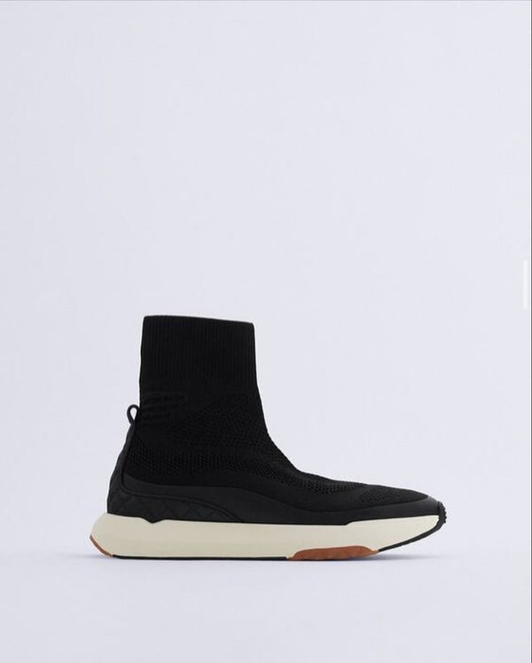 ZARA SOCK STYLE HIGH TOP SNEAKER - BLACK