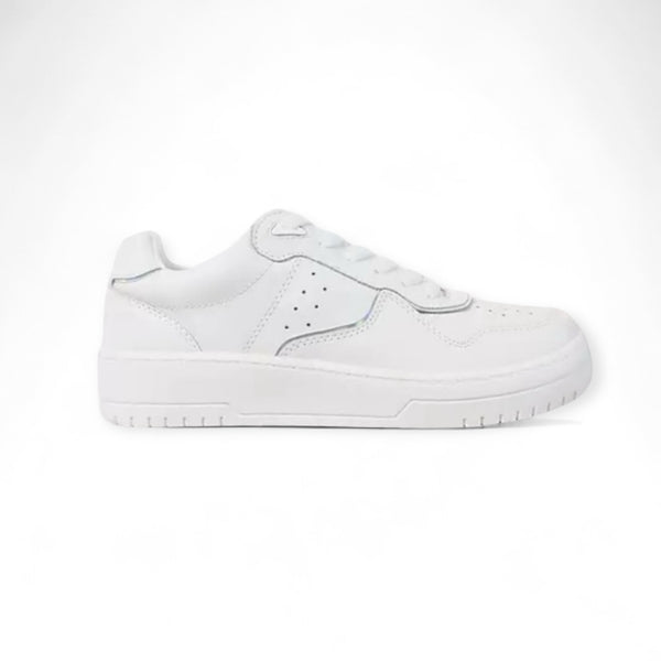 STRADIVARIUS RUNNER SNEAKERS-WHITE WITH SILVER CONTRAST