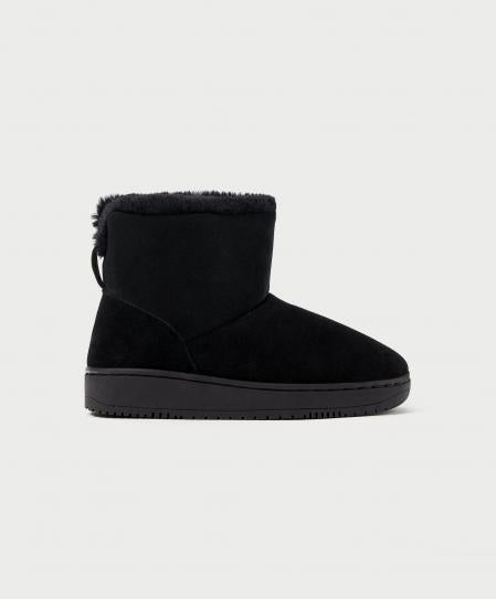 OYSHO BLACK SUEDE WINTER BOOTS