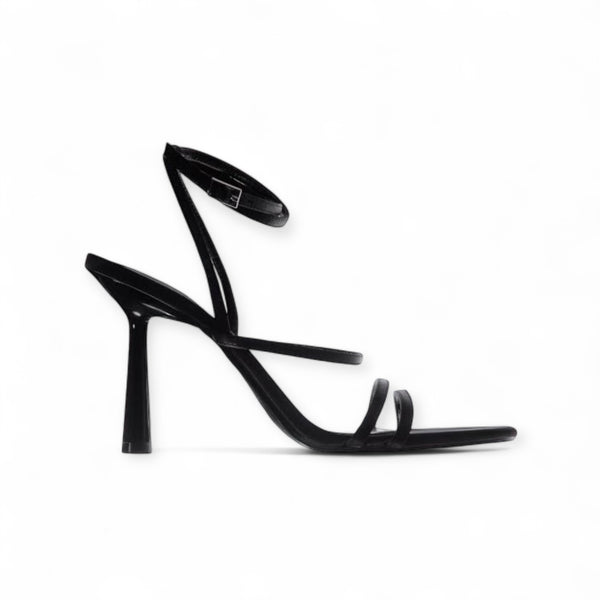 ZARA BLACK STRAP CONE HEEL