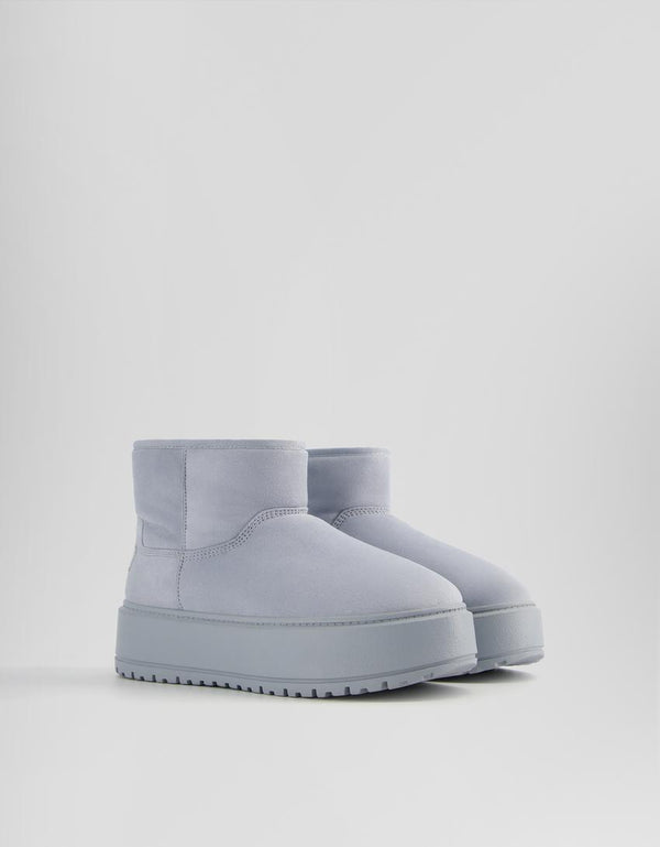 Bershka platform ankle boots with faux fur lining - 1242/260/004