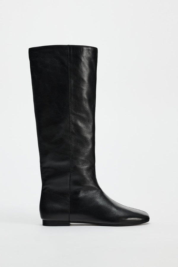 ZARA FLAT LEATHER BOOTS - 3004/410/800