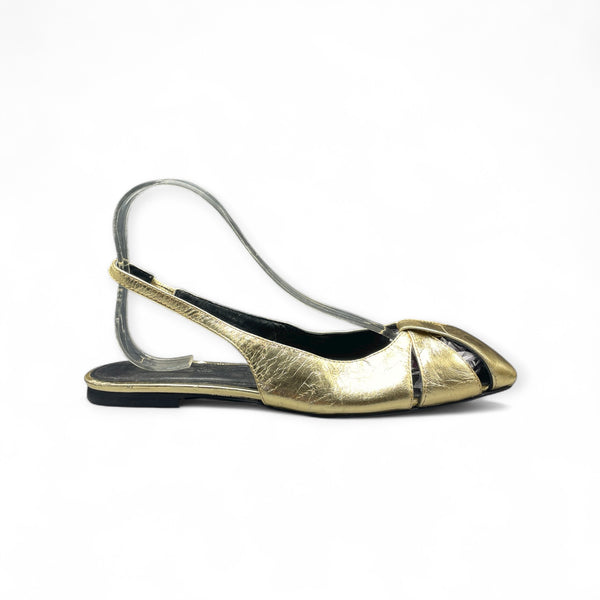 MASSIMO DUTTI GOLDEN BACK STRAP FLAT