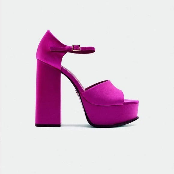 ZARA PURPLE BLOCK HEEL