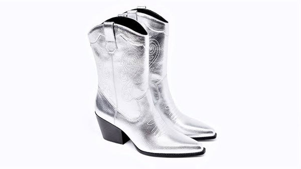 LEFTIES SILVER COWBOY BOOTS 1116/090/092
