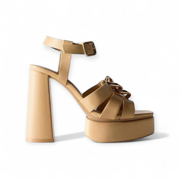 ZARA BEIGE STRAPPY HEEL