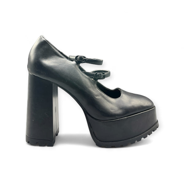 STRADIVARIUS CHUNKY BLOCK HEEL DOUBLE STRAP