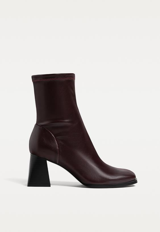 STRADIVARIUS MAROON ANKLE BOOTS 9403/570/025