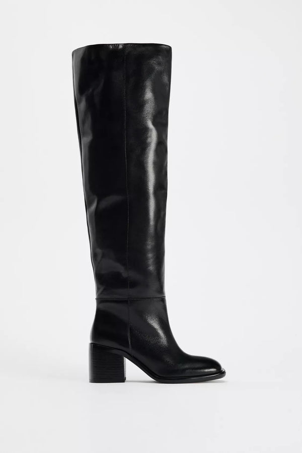 ZARA HIGH LEATHER ANKLE BOOTS - 1002/410/800