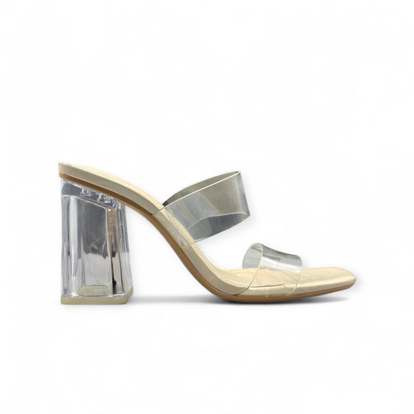 BERSHKA TRANSPARENT BLOCH HEEL