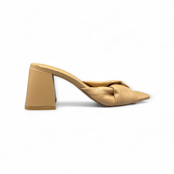 STRADIVARIUS KNOT BEIGE BLOCK HEEL