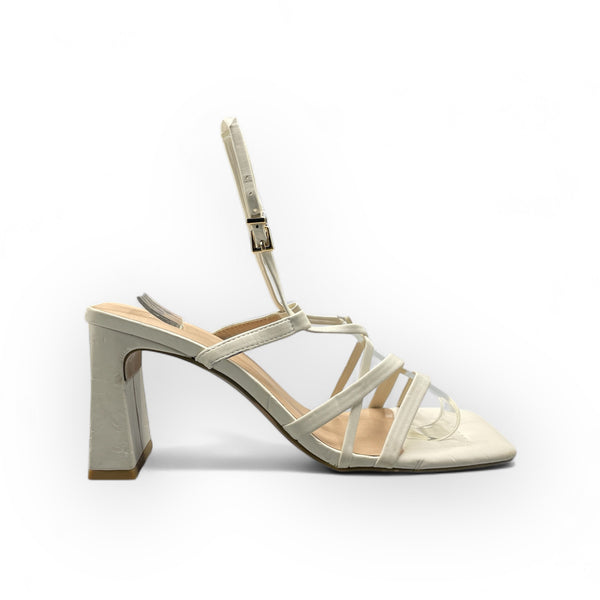 Lefties beige and white block heel