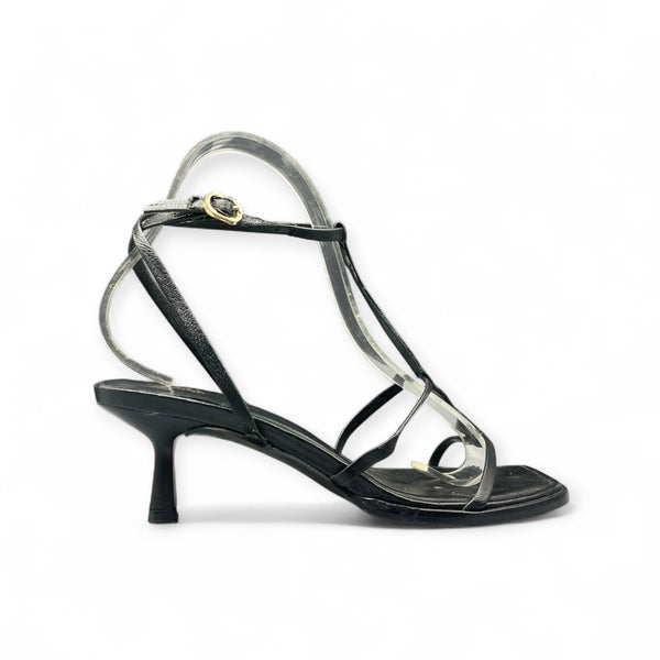 ZARA BACK STRAP CONE HEEL BLACK