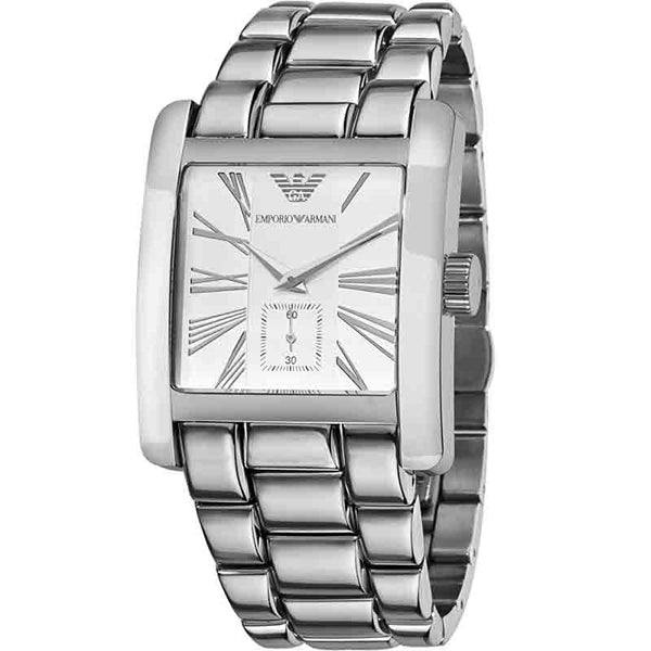 Emporio Armani Men’s Quartz Stainless Steel Silver Dial 38mm Watch AR0182