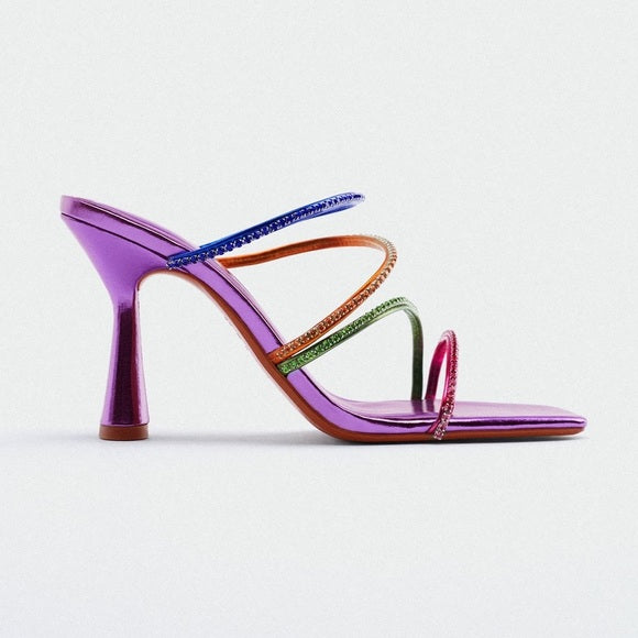 ZARA RAINBOW RHINESTONES HEELS