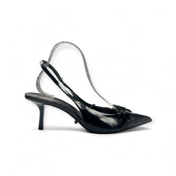 ZARA BLACK PATENT LEATHER CONE HEEL