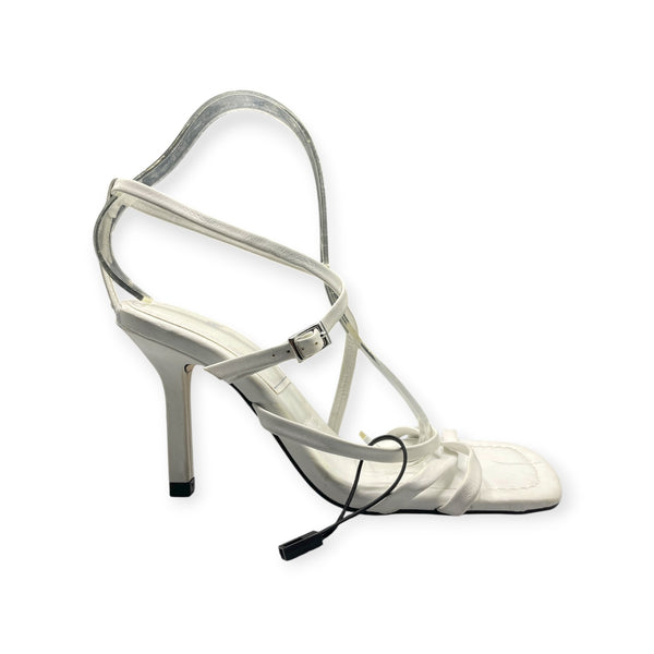 ZARA WHITE CONE HEEL WITH STRAP