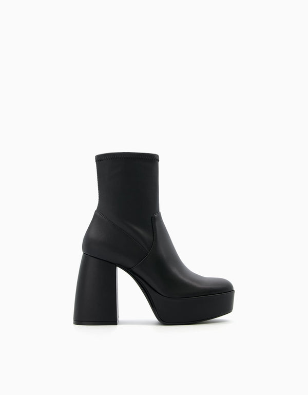 BERSHKA HIGH-HEEL PLATFORM ANKLE BOOTS