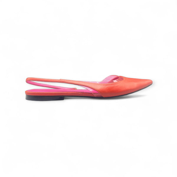 Zara orange flat mules
