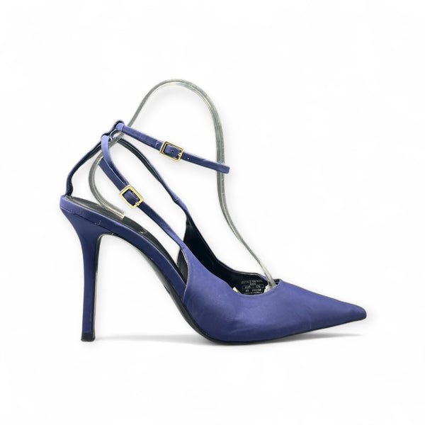 ZARA BLUE JEANS BACK STRAP CONE HEEL