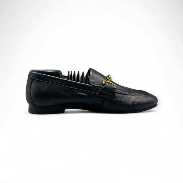 MASSIMO DUTTI FORMAL SHOES BLACK WITH GOLDEN BUCKLE