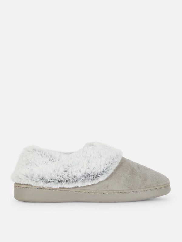 PRIMARK FAUX FUR LINED MOCCASIN SLIPPERS
