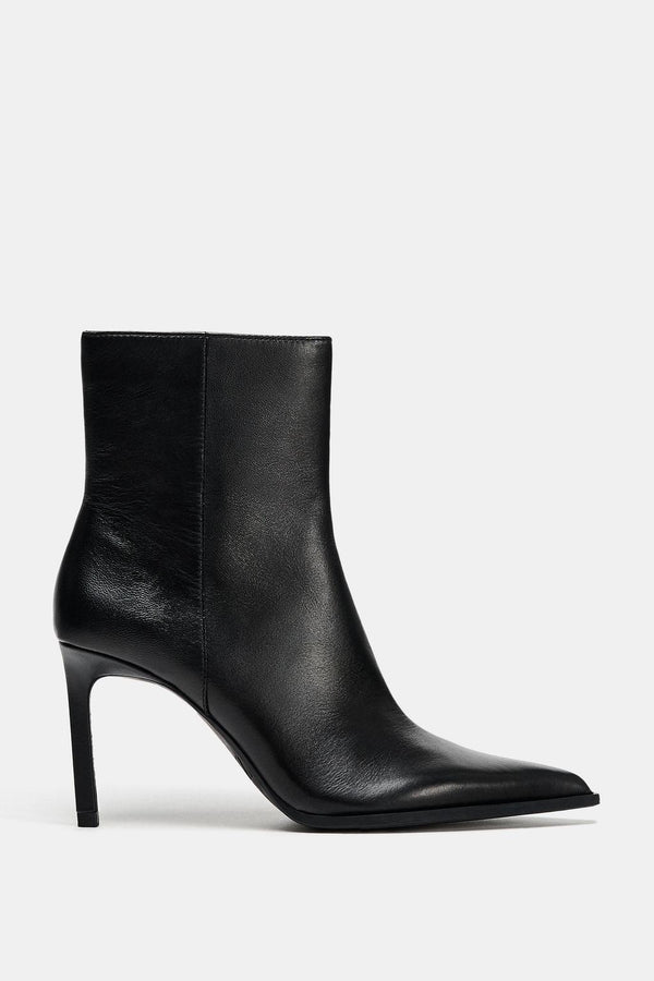 ZARA LEATHER STILETTO-HEEL ANKLE BOOTS 3115/410/800