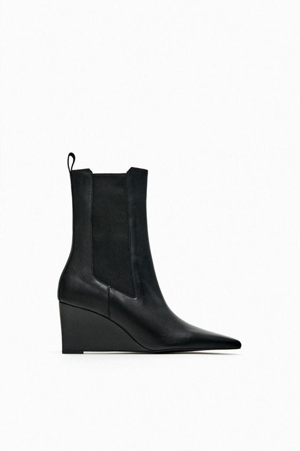 ZARA LEARNED POINTED TOE WEDGE ANKLE BOOTS 2115/210/800