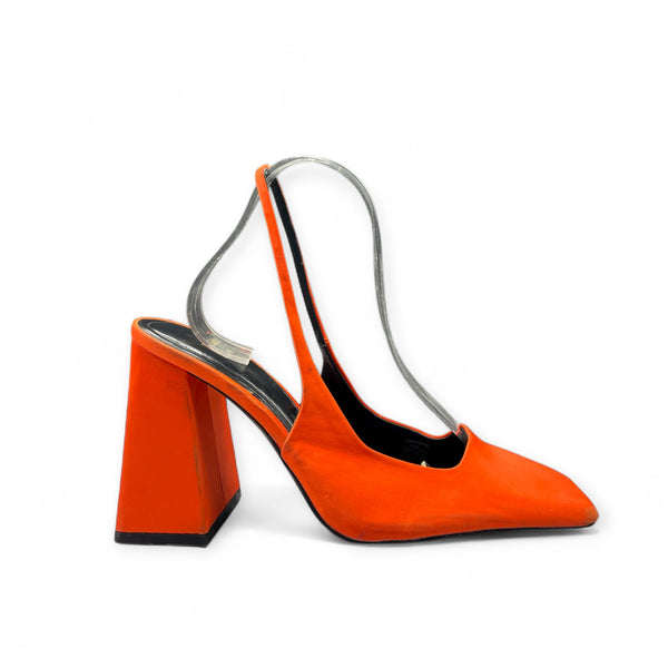 ZARA ORANGE CHUNKY BLOCK HEEL