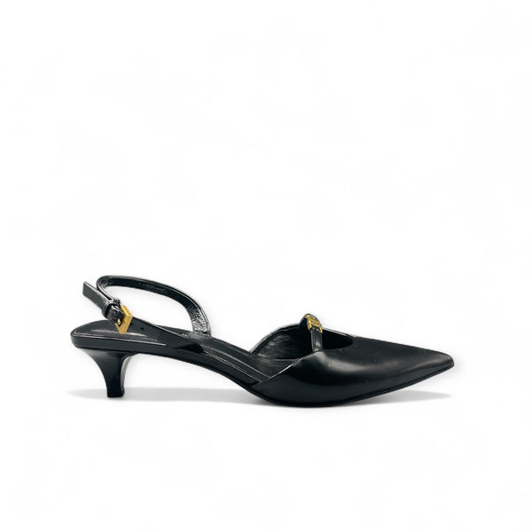 MASSIMO DUTTI BLACK  KITTEN CONE HEEL